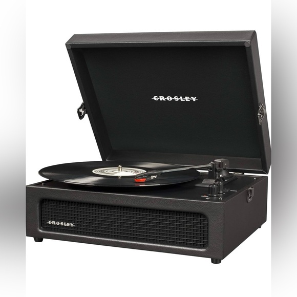Crosley CR8017A-BK Voyager Vintage Portable Vinyl Record Player Turntable - Picture 1 of 6